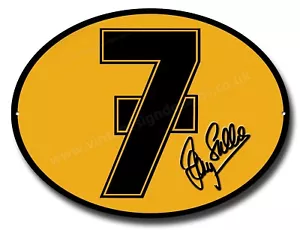 BARRY SHEENE NO7 MACHINE CUT OVAL METAL SIGN.750CC & 500CC WORLD CHAMPION. - Foto 1 di 1