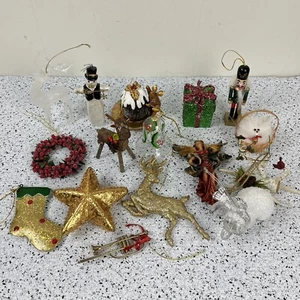 Lote Mixto 16 Adornos de Árbol de Navidad Vintage Ciervo Estrella Ángel Muñeco de Nieve ¡y Más! - Imagen 1 de 17
