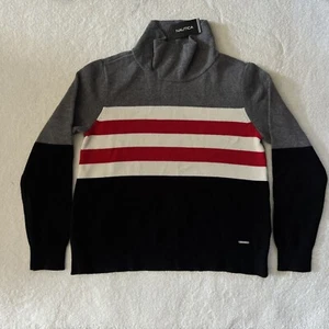 Nautica Damenpullover SM Rollkragenpullover rot grau gestreift neu mit Etikett - Bild 1 von 6