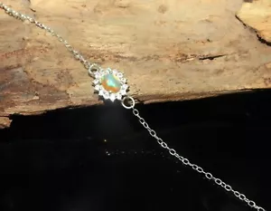Natural Ethiopian fire opal bracelet with sterling silver opal gemstone bracelet - Picture 1 of 11
