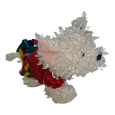 Webkinz White Terrier Puppy Dog HM106 Stuffed Animal Red Shirt and Skirt NO CODE - Image 1 of 4