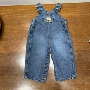 Sonoma Blue Jean Overalls Baby Infant 6-9 months Embroidered Cars Denim VTG - Picture 1 of 7