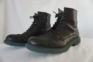 Camper Black Leather Lace Up Boots Blue Sole Size 7 1/2 Excellent condition - Picture 1 of 19