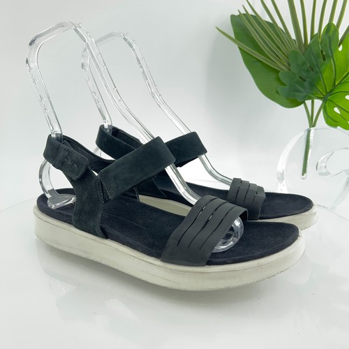 Ecco sandalo donna Flowt taglia 42 11 cinturino zeppa plateau pelle nero