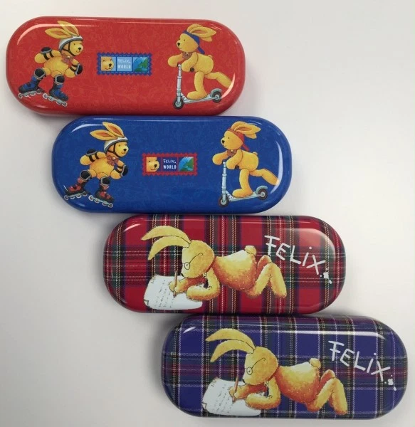 SPIEGELBURG AKTION Kinderbrillenetui HASE FELIX Etui Hard Case Brillenbox Metalletui