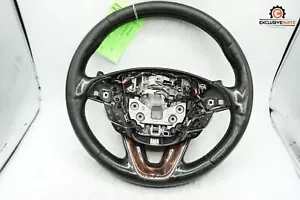 16-18 Lincoln MKX 3.7L AWD AT OEM Wood Black Leather Steering Wheel 5026 - Picture 1 of 15