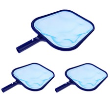 3Pc Pro Heavy Duty Swimming Pool Leaf Rake with Deep Net Bag Fits Standard Poles