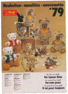 Steiff Neuheiten 1979 Plüschtiere Werbeflyer Neuheiten Pfauen Bären - Bild 1 von 4
