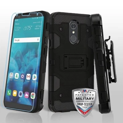 Rugged Shockproof Case w/Stand+Holster Clip+Tempered Glass Cover for LG Stylo 4  - Image 1 of 3