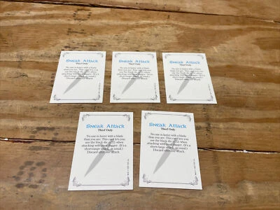 1993 TSR Dragon Strike Board Game Replacement Pieces - 5 Sneak Attack Cards - Image 1 of 2