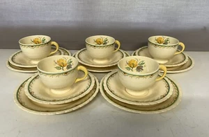 Vintage New Hall Staffordshire cup, saucer, plate trio Set Of 5 Pattern 1213 - Picture 1 of 11