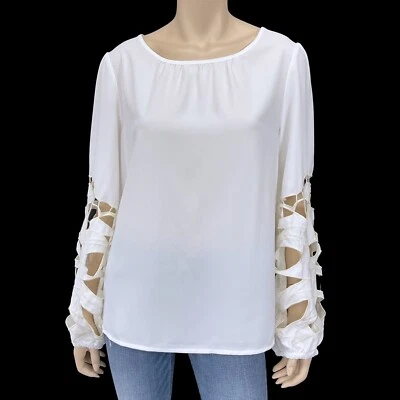 Blusa Joie Top Mujer Grande Marfil Manga Larga Manga Recortada Nueva con Etiquetas Foto 1 de 4