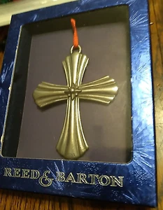 Reed & Barton versilbertes Kreuz Ornament Weihnachten Urlaub - Bild 1 von 3