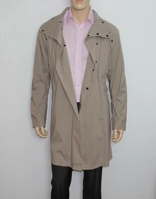 $1095 NEW Emporio Armani Trench Coat in Brownish Gray Size 44 SLIM Cotton Blend - Image 1 of 4