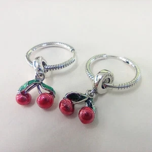 Pandora Moments Ohrringe Charm SET Creolen S925 Fruit Dangle ALE Kirsche - Bild 1 von 4
