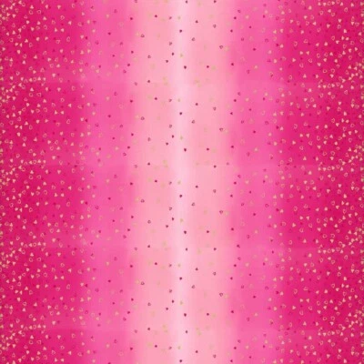 I HEART OMBRE Fuchsia Metallic Gold Quilt Fabric 10875-337M by 1/2 Yard V & Co - Image 1 of 3