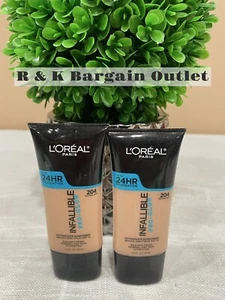 2  ~ L’Oreal Paris Infallible Pro-Glow Foundation 204 Natural Buff 1oz Ea - Picture 1 of 1