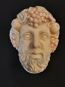 Greek Man's Face Fruit Hair Ornament Wall Hanging Ceramic - Picture 1 of 9