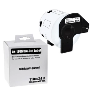 28.9mm x 62mm Address Label 1.1" x 2.4" Fits all Brother QL Printers DK-1209 - Picture 1 of 11