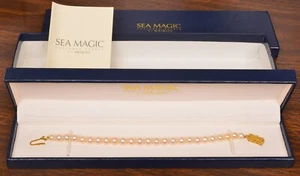 BEAUTIFUL MIKIMOTO SEA MAGIC 14K YELLOW GOLD CLASP CULTURED PEARL BRACELET 7" - Picture 1 of 5