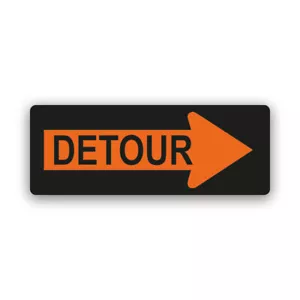 Detour Sticker Decal - Weatherproof - construction sign warning hazard notice - Picture 1 of 4