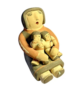 Loretto Jemez Geschichtenerzähler Keramik Figur Roswell Museum 3 3/4" x 3" x 2" LESEN - Bild 1 von 17