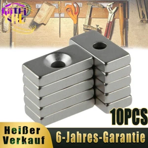 Stark Neodym Magnete Schraubbar Flach Magnete Mit Loch Magnetverschluss Senkkopf - Bild 1 von 9