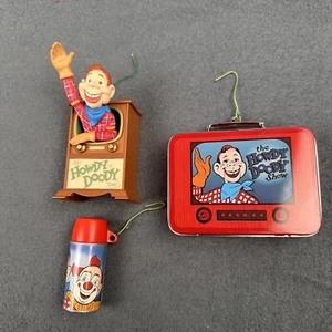 Hallmark Howdy Doody Lunch Box &TV Ornaments Keepsake Christmas 1997-1999 No Box - Picture 1 of 13