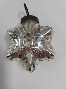Kugel Style Vintage Mercury Glass Christmas Ornament SIlver Snowflake 4” - Picture 1 of 6