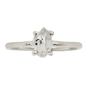 Natural Herkimer Diamond - USA 925 Sterling Silver Ring Jewelry s.8.5 CR33907 - Picture 1 of 1