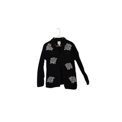 LuLaRoe Women's Black Floral Jacket Size L Long Sleeve Mid-Length - Image 1 of 4