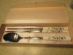 EI DU ELABORATE WORKS SET Stainless Steel Chopsticks Chop Sticks and a SPOON - Picture 1 of 3