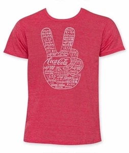 COKE - COCA-COLA - PEACE SIGN - LIZENZIERTES T-SHIRT - Bild 1 von 1