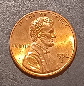 1992-D Lincoln Memorial Cent Penny US Münze Wide AM (#4) - Bild 1 von 2