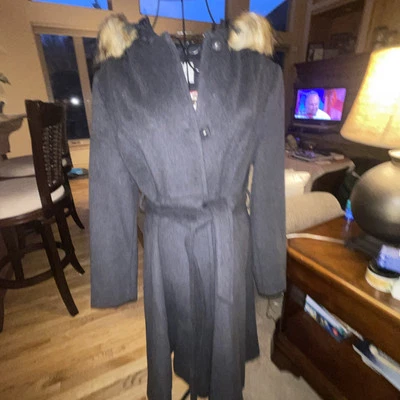 NWOT Brand New ELIZA J Elegant Fit and Flare Gray Wool Blend Winter Coat Size L - Image 1 of 4