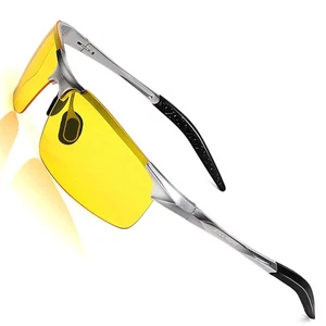 Polarisierte Nachtfahrbrille Herren UV HD Gelb Entspiegelt Sonnenbrille - Bild 1 von 6