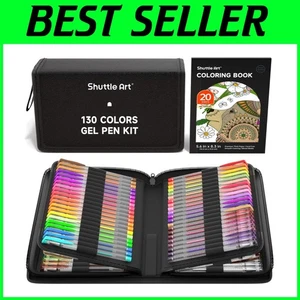 Penne Gel Premium - 130 Colori Vibranti con Custodia da Viaggio per Creatività Adulti - Foto 1 di 9