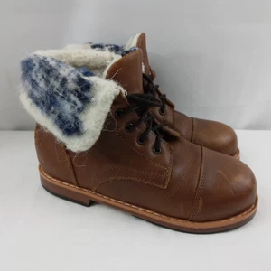 Mikoleon Momos Heirloom Boots Caramel Indigo Leather Kids Size 31 US 13 13.5 - Picture 1 of 13