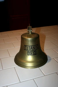Brass Antique Engraved Titanic 1912 Hanging Bell-Used-Rustic Look - Picture 1 of 6