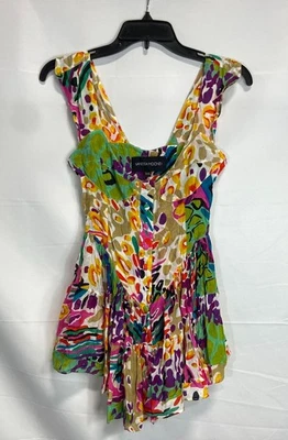 Mameluco sin mangas abstracto multicolor Vanessa Mooney para mujer talla XXS Foto 1 de 4