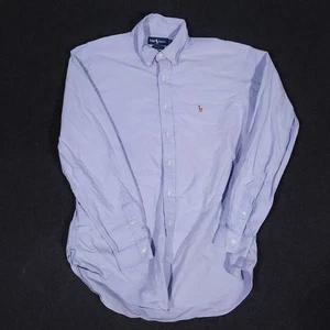 Vintage Polo Ralph Lauren Oxford Button Down Hemd Herren 16,5-36 Blau Fleisch Pony - Bild 1 von 12