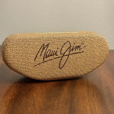 Estuche para gafas de sol Maui Jim solo imitación bambú cesta tejido cubierta dura Foto 1 de 4