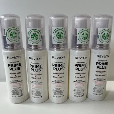“SEALED” (5) REVLON Prime Plus Perfecting+Smoothing , Makeup+skincare Primer 1oz - Image 1 of 3