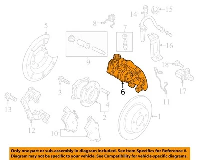 FORD OEM 12-23 C-Max Rear Suspension Brake Components-Caliper 8M5Z2553L - Image 1 of 2