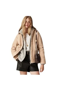 J.CREW Camicia-Giacca Donna Boucle In Arenaria Tg XS - Foto 1 di 7