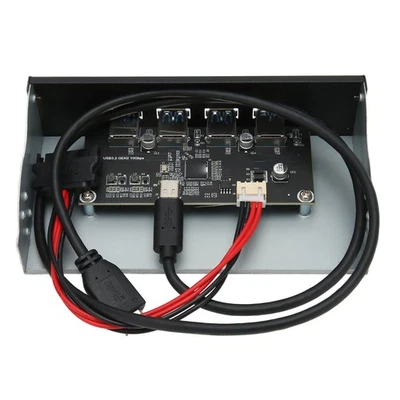 USB 3.2 Front Panel Hub 5,25 in 4 Ports 10Gbps Stabile Plug Und Spielen Optische - Bild 1 von 4
