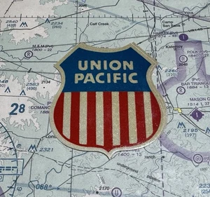 Vintage Original Union Pacific Aufkleber Abziehbild 2" Durchmesser Hard Hat Sticker - Bild 1 von 3