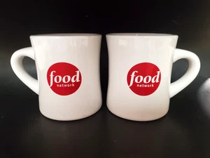 Juego de tazas de café de cerámica con logotipo rojo FOOD NETWORK bebidas calientes coleccionables - Imagen 1 de 3