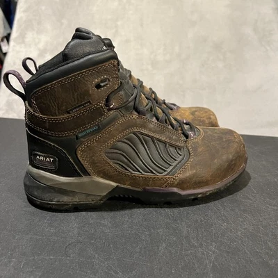 Botas Ariat Work Vergalhão Flex Femininas 9 Impermeáveis Biqueira Composta Couro EH 6 Polegadas - Imagem 1 de 4