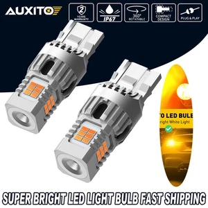 AUXITO Amber 7440 T20 LED 24-SMD Turn Error Signal Lamp Free Light Bulb Replace - Picture 1 of 11